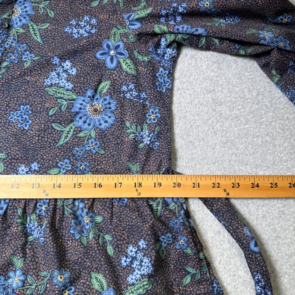Summersalt The Countryside Poplin Tiered Shirtdress Rustic Floral in Midnight L - Picture 13 of 14